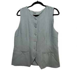 Abercrombie & Fitch Grey Striped Button Front Vest Size Large